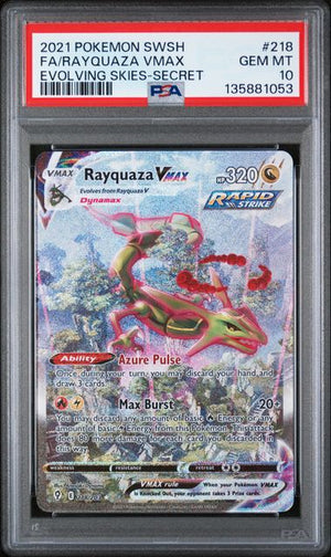 PSA 10 Rayquaza VMAX 218 - Evolving Skies (1053)