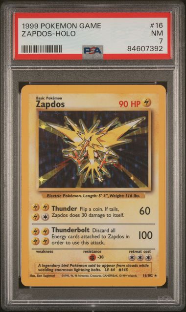 PSA 7 Zapdos 16/102 - WOTC Base Set Holo (7392)