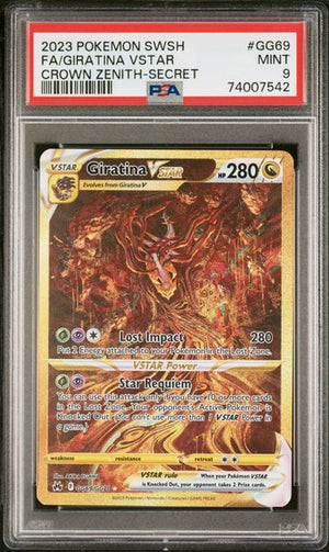 PSA 9 Giratina VSTAR GG69/GG70 - SWSH Crown Zenith Galarian Gallery (7542)