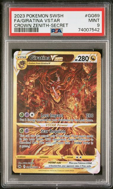 PSA 9 Giratina VSTAR GG69/GG70 - SWSH Crown Zenith Galarian Gallery (7542)
