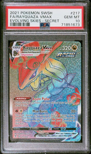 PSA 10 Rayquaza VMAX #217-Evolving Skies