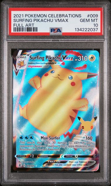 PSA 10 Surfing Pikachu VMAX 009/025 - SWSH Celebrations (2037)